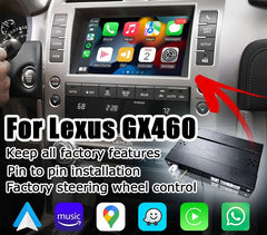 Boîtier d'interface Carplay et Android Auto sans fil pour Lexus GX460 2014-2021 avec module de mise à niveau Carplay Mirror Link pour téléphone 