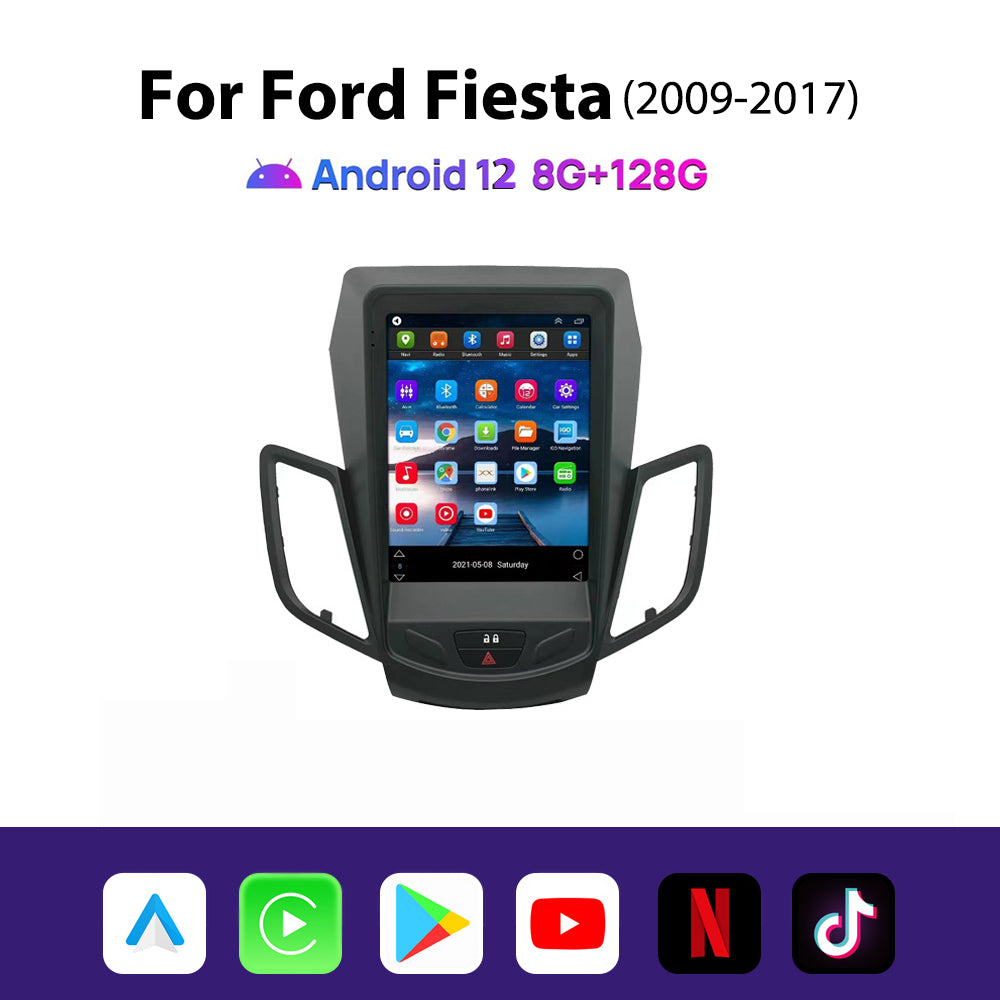 9,7-Zoll-Autoradio für Ford Fiesta 2009-2017 GPS-Navigation Carplay Android Auto Carplay Multimedia DSP-Player 2 Din 4G WIFI Android 12