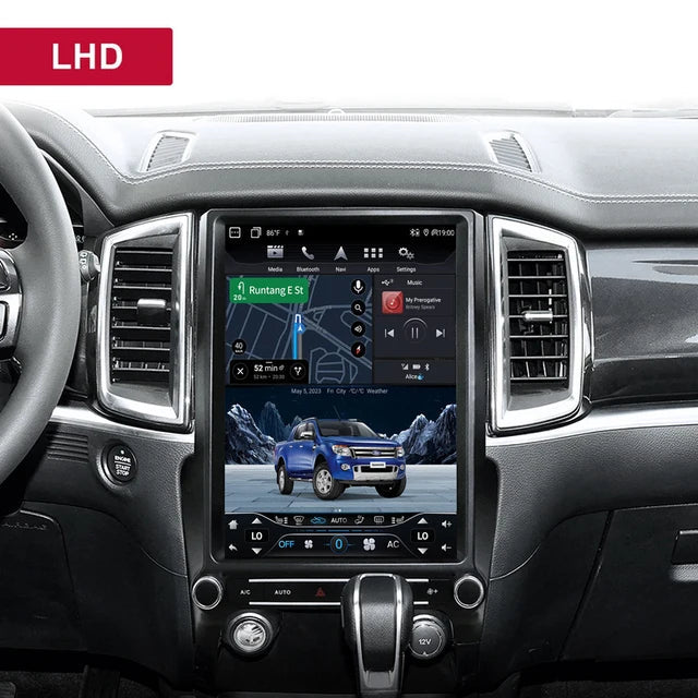 Carputech Android 12 13‘’Tesla Screen Car Radio Media Player For Ford Ranger/Everest 2015 2016 2017 2018 2019 2020 2021 GPS Navig HeadUnit