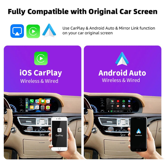 Carputech Wireless CarPlay Android Auto For Mercedes Benz NTG 3.0/3.5 System S Class W221 2006-2012 With Mirror Link AirPlay Function