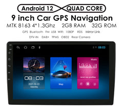 Carputech Android 12 Double Din Wireless Apple CarPlay & Android Auto Car Radio with 8GB RAM & 10 Inch QLED Touch Screen