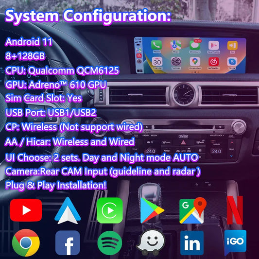 Carputech Android Video Interface for Lexus GS450h GS350 GS200t GS300h GSF GS 2016-2020