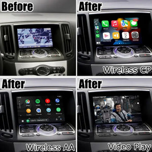 Wireless Carplay Android Auto Interface Box for Infiniti G37 G25 G35 Q40 Q60 Compatible Nissan 370GT Skyline IT08 08IT Carputech