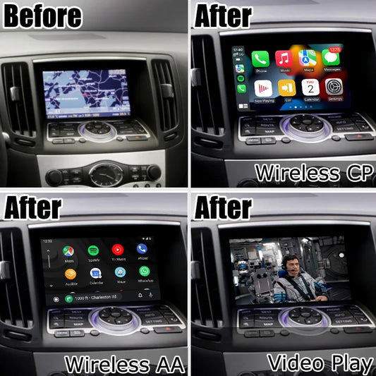 Wireless Carplay Android Auto Interface Box for Infiniti G37 G25 G35 Q40 Q60 Compatible Nissan 370GT Skyline IT08 08IT