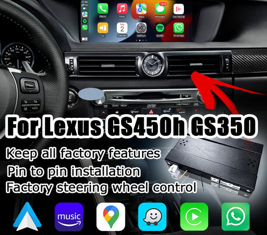 Wireless CP AA Interface Box for Lexus GS350 GS300h GS450h GS200t GS300 GS 2012-2020 LX570 RX350 Mirror Link, Carplay Module