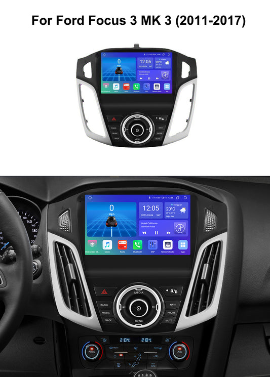 For Ford Focus 3 MK3 2011-2017 Car Radio Apple Carplay Android Auto Car GPS Navigation Android 12 QLED Touch Screen
